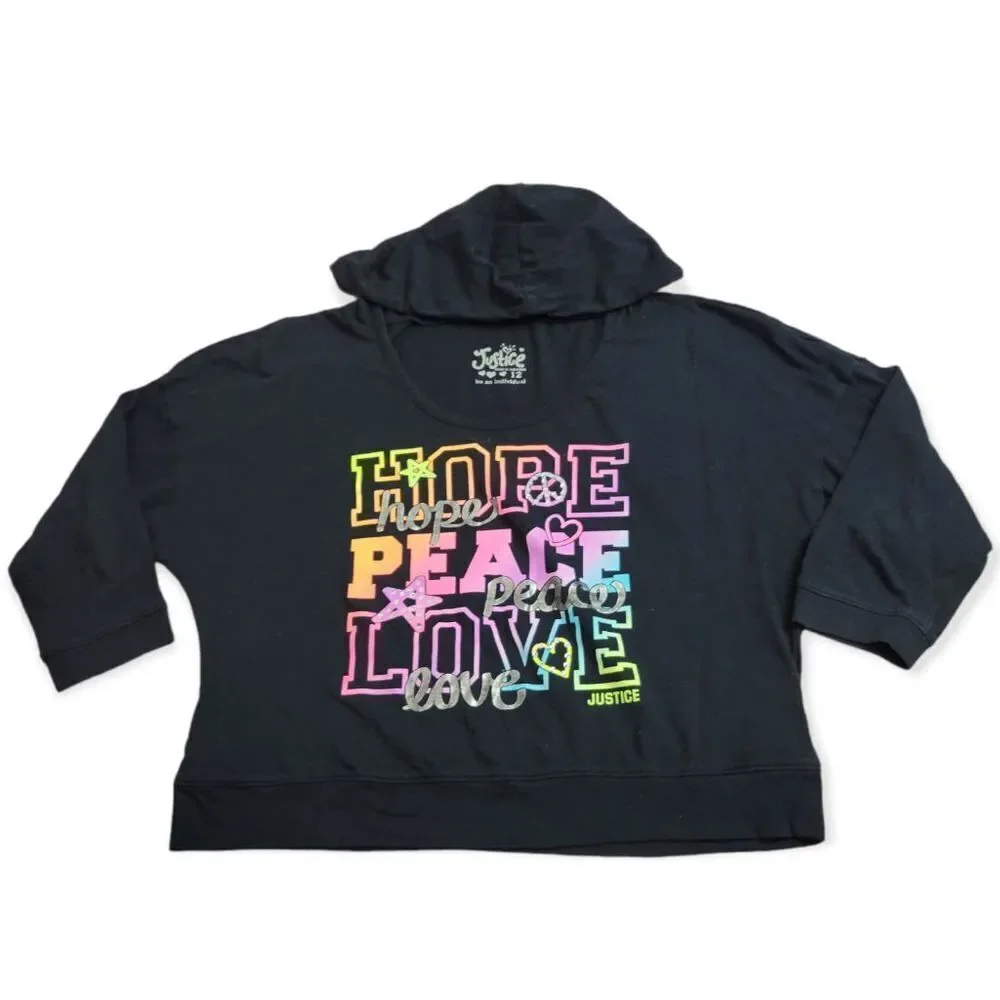 Justice Hope Peace Love Shirt with hood 12
